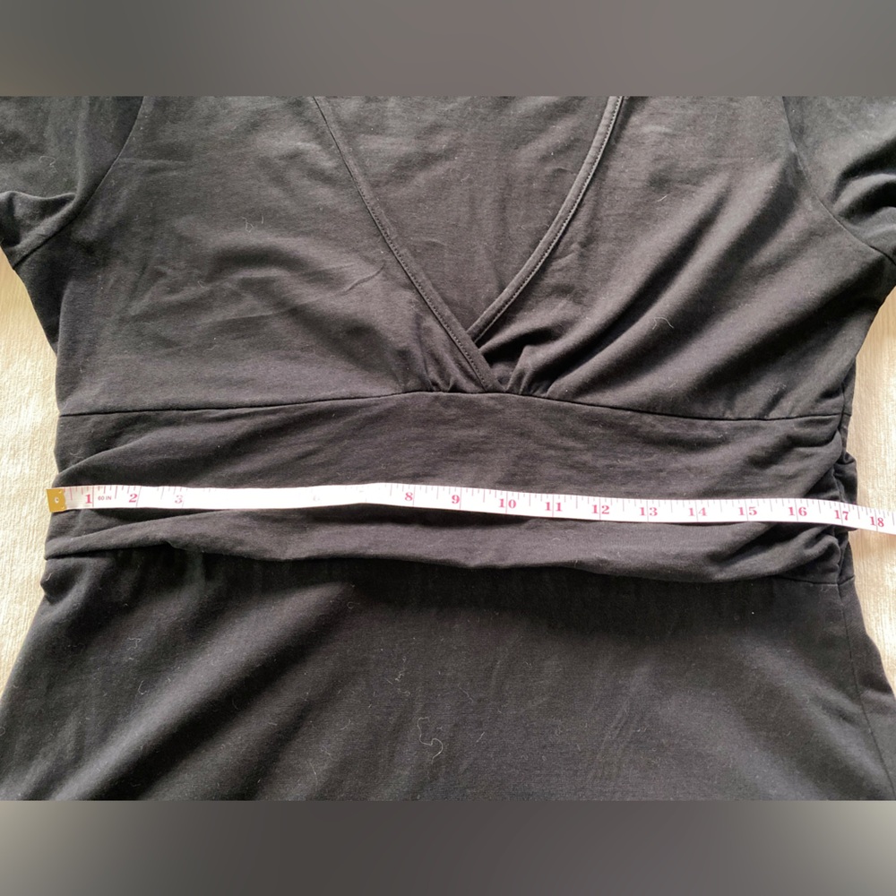 Patagonia Organic Cotton Black Dress V Neck 3/4 Sleeve Size Large - Picture 11 of 13